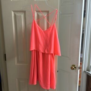 Medium coral pink scrappy back dress